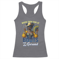Melanin Cowgirls Linedance Racerback Tank Top Where Them Fans At Boots On Da Ground