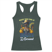 Melanin Cowgirls Linedance Racerback Tank Top Where Them Fans At Boots On Da Ground