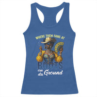 Melanin Cowgirls Linedance Racerback Tank Top Where Them Fans At Boots On Da Ground