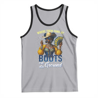 Melanin Cowgirls Linedance Tank Top Where Them Fans At Boots On Da Ground