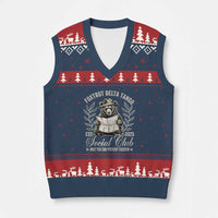 Foxtrot Delta Tango FDT Social Club V-Neck Knit Sweater Vest Only You Can Prevent Fascism Retro Bear - Wonder Print Shop