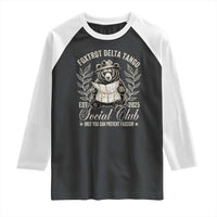 Foxtrot Delta Tango FDT Social Club Raglan Shirt Only You Can Prevent Fascism Retro Bear
