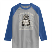 Foxtrot Delta Tango FDT Social Club Raglan Shirt Only You Can Prevent Fascism Retro Bear