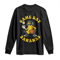 Cute Bananas Graphic Long Sleeve Shirt Game Day Cool Catcher Baseball Lover