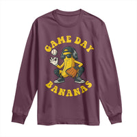 Cute Bananas Graphic Long Sleeve Shirt Game Day Cool Catcher Baseball Lover