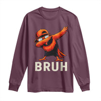 Funny Dabbing Oriole Bird Bruh Long Sleeve Shirt Cool Game Day Sports Fan
