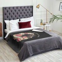 Celebrating 152 Years Derby Day Floral Throw Blanket Horse Racing Pink Peony White Lily Equestrian 152nd Anniversary