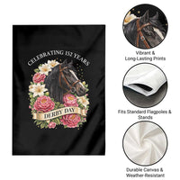 Celebrating 152 Years Derby Day Floral Garden Flag Horse Racing Pink Peony White Lily Equestrian 152nd Anniversary