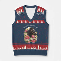 Celebrating 152 Years Derby Day Floral V-Neck Knit Sweater Vest Horse Racing Pink Peony White Lily Equestrian 152nd Anniversary