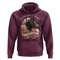 Celebrating 152 Years Derby Day Floral Hoodie Horse Racing Pink Peony White Lily Equestrian 152nd Anniversary