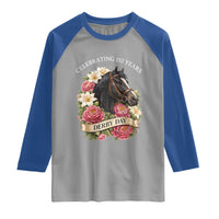 Celebrating 152 Years Derby Day Floral Raglan Shirt Horse Racing Pink Peony White Lily Equestrian 152nd Anniversary