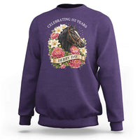 Celebrating 152 Years Derby Day Floral Sweatshirt Horse Racing Pink Peony White Lily Equestrian 152nd Anniversary
