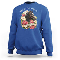 Celebrating 152 Years Derby Day Floral Sweatshirt Horse Racing Pink Peony White Lily Equestrian 152nd Anniversary