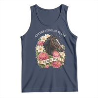 Celebrating 152 Years Derby Day Floral Tank Top Horse Racing Pink Peony White Lily Equestrian 152nd Anniversary