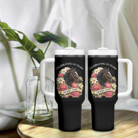 Celebrating 152 Years Derby Day Floral Tumbler With Handle Horse Racing Pink Peony White Lily Equestrian 152nd Anniversary