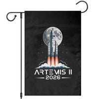 Lunar Journey 2026 Retro Rocket Launch Garden Flag Space Exploration Astronomy Enthusiasts Sci-Fi Lovers