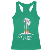 Lunar Journey 2026 Retro Rocket Launch Racerback Tank Top Space Exploration Astronomy Enthusiasts Sci-Fi Lovers