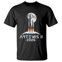Lunar Journey 2026 Retro Rocket Launch T Shirt Space Exploration Astronomy Enthusiasts Sci-Fi Lovers