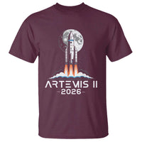 Lunar Journey 2026 Retro Rocket Launch T Shirt Space Exploration Astronomy Enthusiasts Sci-Fi Lovers