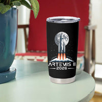 Lunar Journey 2026 Retro Rocket Launch Tumbler Cup Space Exploration Astronomy Enthusiasts Sci-Fi Lovers