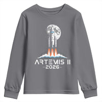 Lunar Journey 2026 Retro Rocket Launch Youth Sweatshirt Space Exploration Astronomy Enthusiasts Sci-Fi Lovers