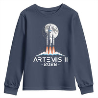 Lunar Journey 2026 Retro Rocket Launch Youth Sweatshirt Space Exploration Astronomy Enthusiasts Sci-Fi Lovers