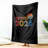 2026 Lunar Mission Retro Sunset Throw Blanket Vintage Space Exploration Astronomy Enthusiasts Sci-Fi Lovers