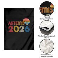 2026 Lunar Mission Retro Sunset Garden Flag Vintage Space Exploration Astronomy Enthusiasts Sci-Fi Lovers