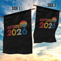 2026 Lunar Mission Retro Sunset Garden Flag Vintage Space Exploration Astronomy Enthusiasts Sci-Fi Lovers
