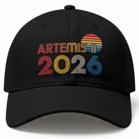 2026 Lunar Mission Retro Sunset Baseball Cap Vintage Space Exploration Astronomy Enthusiasts Sci-Fi Lovers