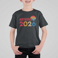 2026 Lunar Mission Retro Sunset T Shirt For Kid Vintage Space Exploration Astronomy Enthusiasts Sci-Fi Lovers