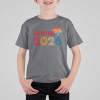 2026 Lunar Mission Retro Sunset T Shirt For Kid Vintage Space Exploration Astronomy Enthusiasts Sci-Fi Lovers