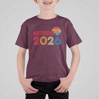 2026 Lunar Mission Retro Sunset T Shirt For Kid Vintage Space Exploration Astronomy Enthusiasts Sci-Fi Lovers