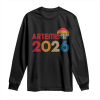 2026 Lunar Mission Retro Sunset Long Sleeve Shirt Vintage Space Exploration Astronomy Enthusiasts Sci-Fi Lovers