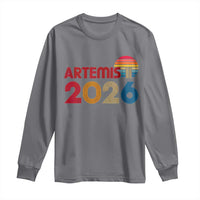 2026 Lunar Mission Retro Sunset Long Sleeve Shirt Vintage Space Exploration Astronomy Enthusiasts Sci-Fi Lovers