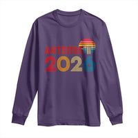 2026 Lunar Mission Retro Sunset Long Sleeve Shirt Vintage Space Exploration Astronomy Enthusiasts Sci-Fi Lovers
