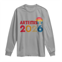 2026 Lunar Mission Retro Sunset Long Sleeve Shirt Vintage Space Exploration Astronomy Enthusiasts Sci-Fi Lovers