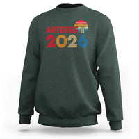 2026 Lunar Mission Retro Sunset Sweatshirt Vintage Space Exploration Astronomy Enthusiasts Sci-Fi Lovers
