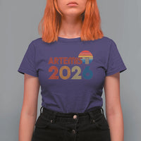 2026 Lunar Mission Retro Sunset T Shirt For Women Vintage Space Exploration Astronomy Enthusiasts Sci-Fi Lovers