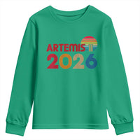 2026 Lunar Mission Retro Sunset Youth Sweatshirt Vintage Space Exploration Astronomy Enthusiasts Sci-Fi Lovers