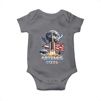 Patriotic 2026 Lunar Orbit Mission Rocket Launch Baby Onesie American Flag n Moon Patriotic Space Astronomy Enthusiasts TS02