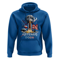 Patriotic 2026 Lunar Orbit Mission Rocket Launch Hoodie American Flag n Moon Patriotic Space Astronomy Enthusiasts TS02