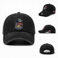 Patriotic 2026 Lunar Orbit Mission Rocket Launch Washed Cotton Baseball Cap American Flag n Moon Patriotic Space Astronomy Enthusiasts