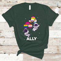 Gay Ally T Shirt Proud Ally Pride Rainbow LGBT Ally Astronaut Safe Spaces - Wonder Print Shop