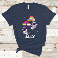 Gay Ally T Shirt Proud Ally Pride Rainbow LGBT Ally Astronaut Safe Spaces - Wonder Print Shop