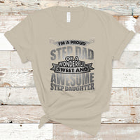 Funny Step Dad T Shirt I'm A Proud Step Dad Of Awesome Daugher My Favorite Child Fathers Day Gift for Step Daughter Stepdad - Wonder Print Shop