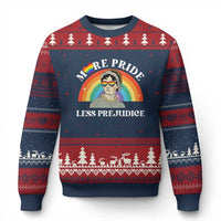 Gay Pride Ugly Christmas Sweater More Pride Less Prejudice LGBT Pride Month - Wonder Print Shop
