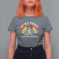 Gay Pride T Shirt For Women More Pride Less Prejudice LGBT Pride Month - Wonder Print Shop