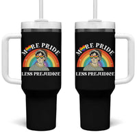 Gay Pride Tumbler With Handle More Pride Less Prejudice LGBT Pride Month - Wonder Print Shop
