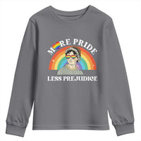 Gay Pride Youth Sweatshirt More Pride Less Prejudice LGBT Pride Month - Wonder Print Shop